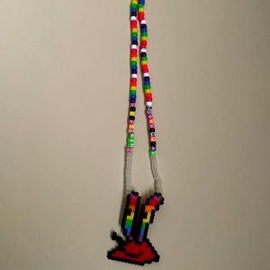 “Are you feeling it Mr Krabs” Mr Krabs Kandi Rave Necklace UV Sun Reactive